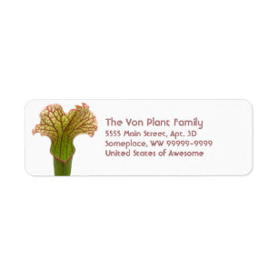 Sarracenia Pitcher Plant Return Address Label