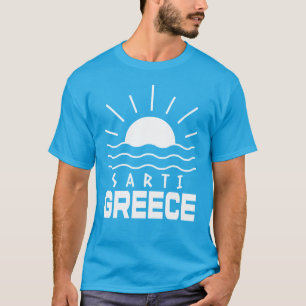Sarti Greece Sunshine And Sea Men's Teal T-Shirt