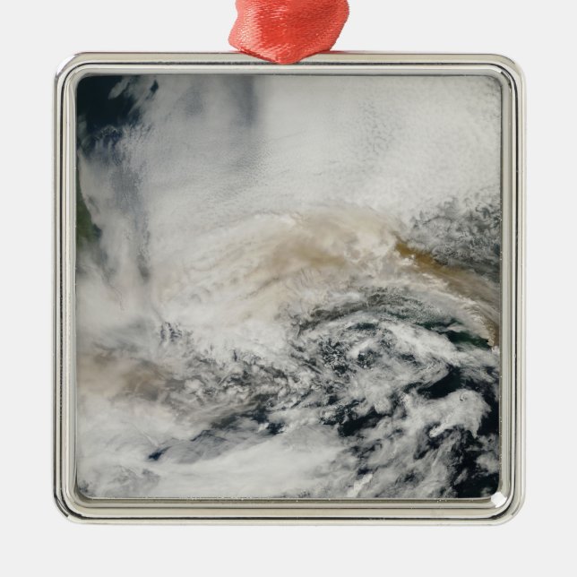 Sarychev Peak blowing across the Sea of Okhotsk Metal Ornament (Front)