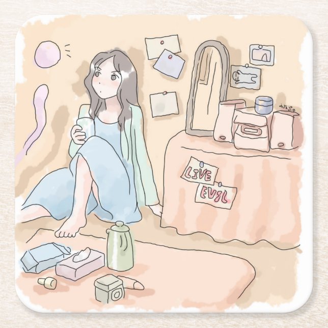 Sasami Square Paper Coaster (Front)