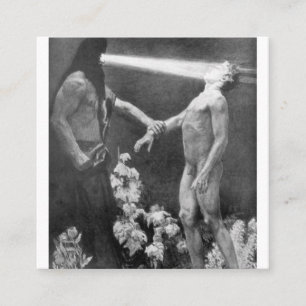 Sascha Schneider - Hypnosis Vintage German Occult Square Business Card