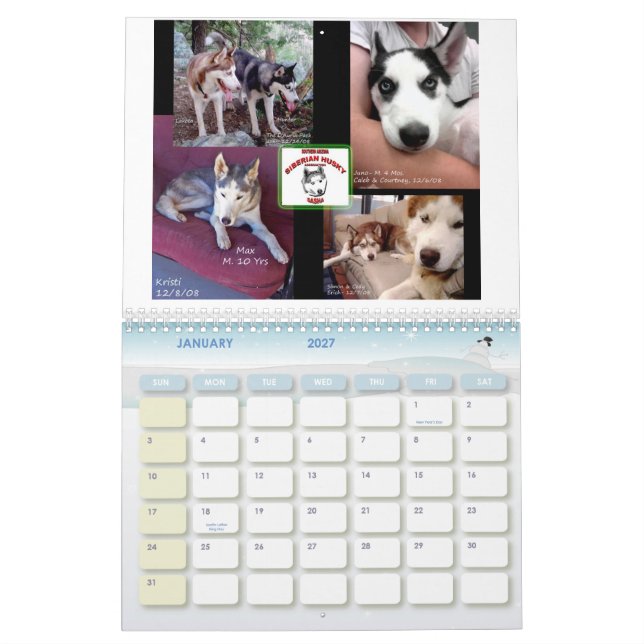 SASHA 2009 Calendar (Jan 2027)