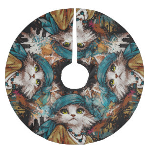 Sasha Catwalk Y2K Graffiti Christmas Tree Skirt