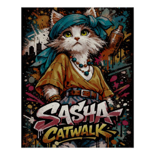 Sasha Catwalk Y2K Graffiti Poster