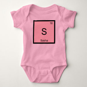 Sasha Name Chemistry Element Periodic Table Baby Bodysuit