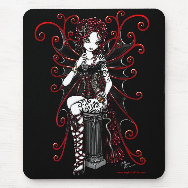 Sasha Red Tattooed Corset Fairy Mouse Pad (Front)