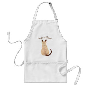 Sasha Siamese Cat Lover Kitty Looking Away Back Standard Apron