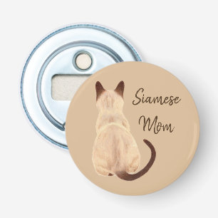 Sasha Siamese Cat Mum Kitty Looking Away Back View Bottle Opener