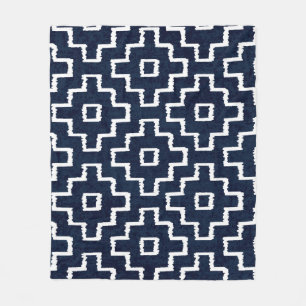 Sashiko Pattern: Traditional Japanese Embroidery Fleece Blanket