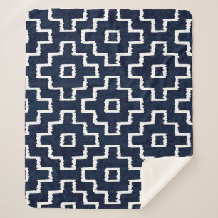 Sashiko Pattern: Traditional Japanese Embroidery Sherpa Blanket