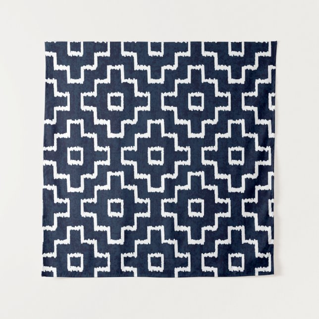 Sashiko Pattern: Traditional Japanese Embroidery Tapestry (Front)