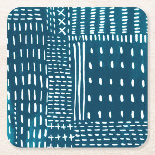 Sashiko Stitches Square Paper Coaster