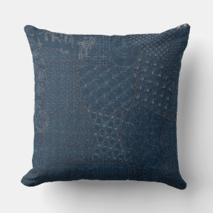 Sashiko-style embroidery Design - Outdoor Cushion