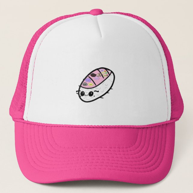 Sashimi Pill Bug Cute Funny Animal Mochis Trucker Hat (Front)