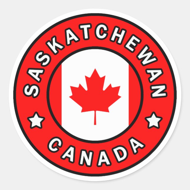 Saskatchewan Canada Classic Round Sticker (Front)
