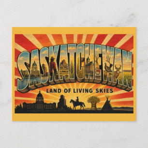 Saskatchewan Canada Land of Living Skies Postcard