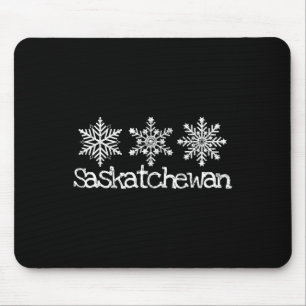 Saskatchewan Canada Ski Skiing Skier Snowflakes Ru Mouse Pad