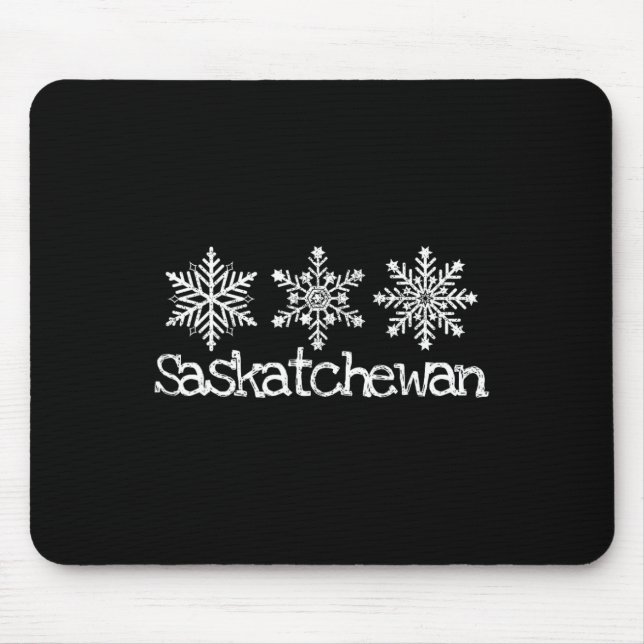 Saskatchewan Canada Ski Skiing Skier Snowflakes Ru Mouse Pad (Front)