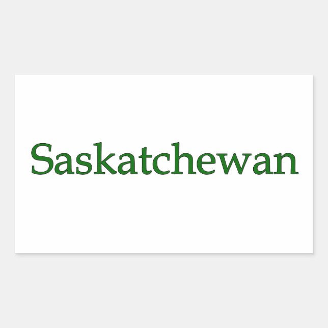 Saskatchewan Canada (text logo) Rectangular Sticker (Front)