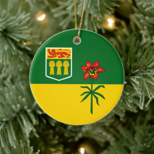 Saskatchewan Flag (CANADA) Ceramic Ornament