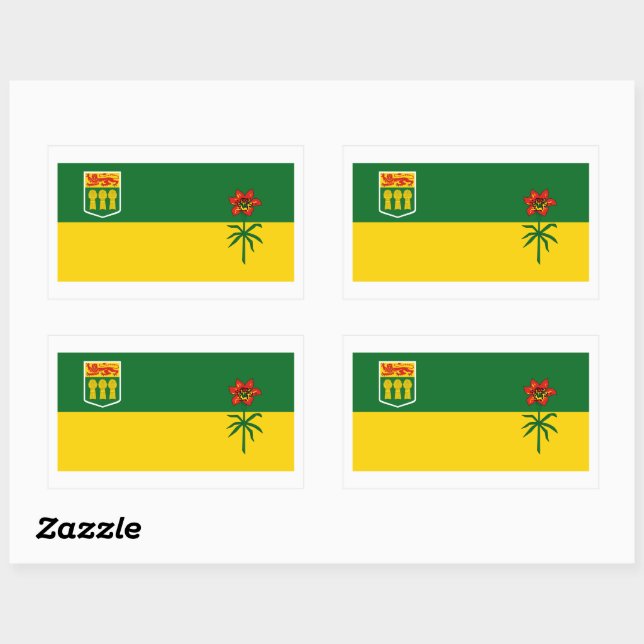 Saskatchewan Flags Graphic Rectangular Sticker (Sheet)