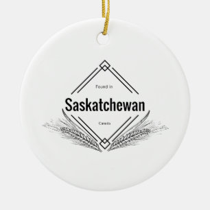Saskatchewan -Found in Saskatchewan Ceramic Tree Decoration