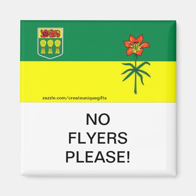 Saskatchewan No Flyers Please mail Box Magnet (Front)