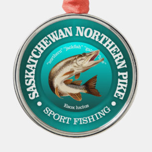 Saskatchewan Pike Fishing Metal Ornament