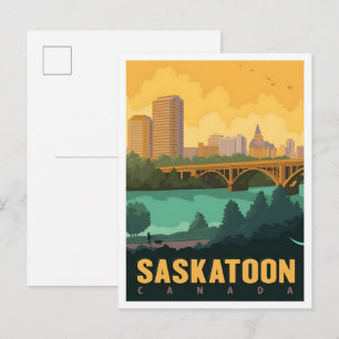 Saskatoon Canada Vintage Travel  Postcard