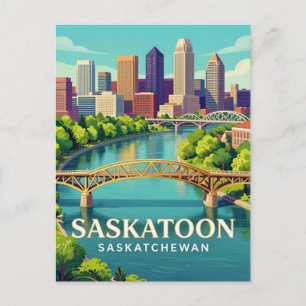 Saskatoon Saskatchewan Prairie Skyline 🌿 Postcard