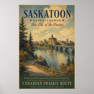 Saskatoon Star of the Prairies Vintage Poster