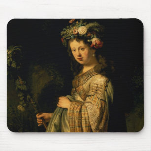 Saskia as Flora, 1634 Mouse Pad