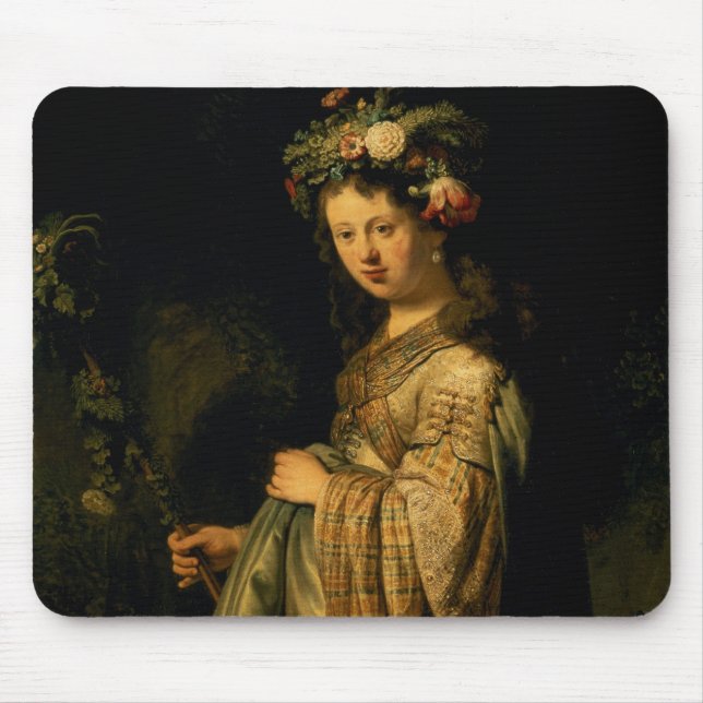 Saskia as Flora, 1634 Mouse Pad (Front)