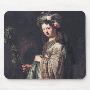 Saskia van Uylenburgh as Flora, Rembrandt, 1634 Mouse Pad