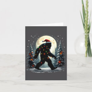 Sasquatch 67 Santa Bigfoot Christmas Tree Funny Card