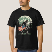 Sasquatch American Flag for 4th of July Bigfoot