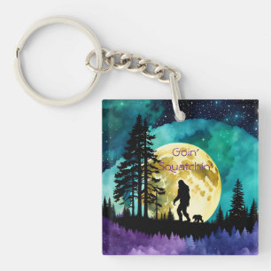 Sasquatch and Bear on the mountain *personalise* Key Ring