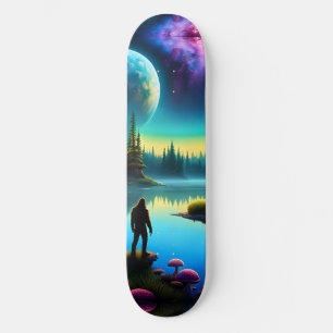 Sasquatch and  Bear walking on the mountain Skateboard