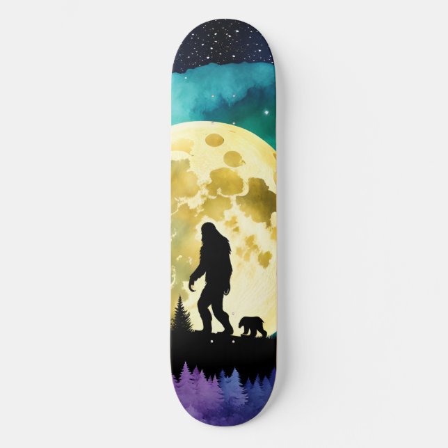 Sasquatch and  Bear walking on the mountain Skateboard (Front)