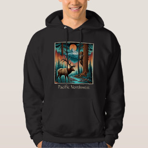 Sasquatch and Elk WA State Hoodie