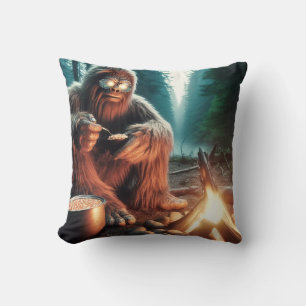 Sasquatch at the Campfire Cushion