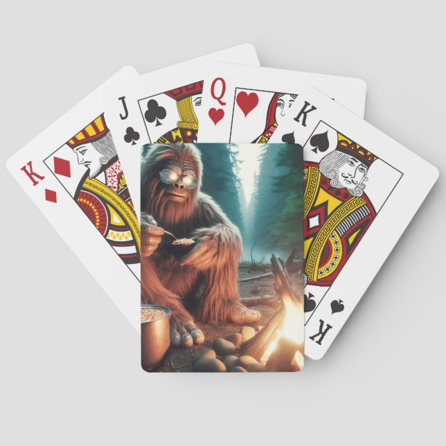 Sasquatch at the Campfire Playing Cards (Back)