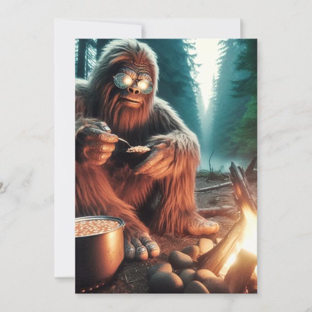 Sasquatch at the Campfire Thank You Card (Front)
