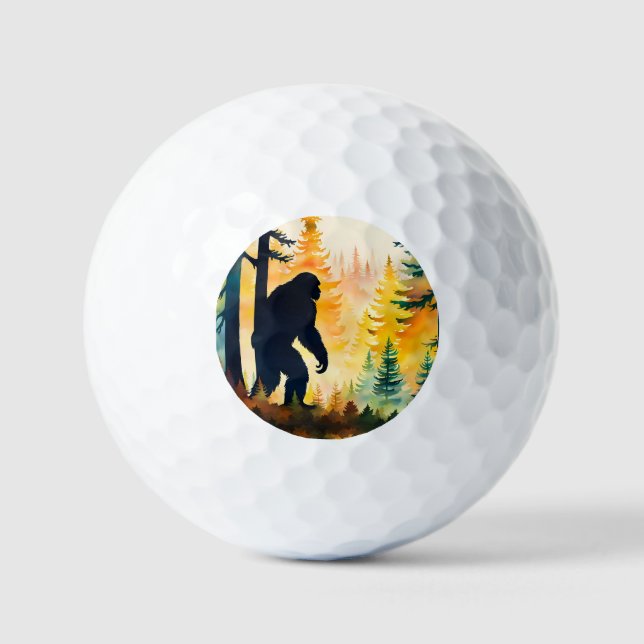 Sasquatch Autumn Landscape Sunset Golf Balls (Front)