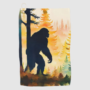Sasquatch Autumn Landscape Sunset Golf Towel