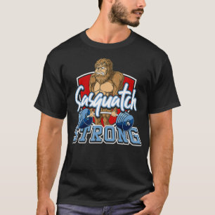 Sasquatch Big Foot Deadlifting Weightlifting Gym T-Shirt