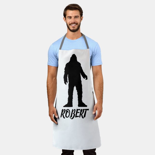 SASQUATCH BIGFOOT CUSTOM DAD KITCHEN APRON (Worn)