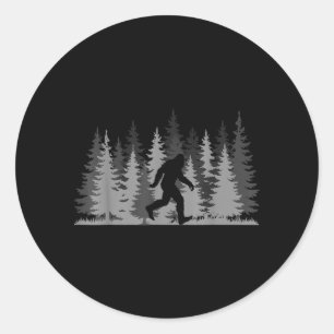 Sasquatch Bigfoot in The Forest Night Hike Outdoor Classic Round Sticker