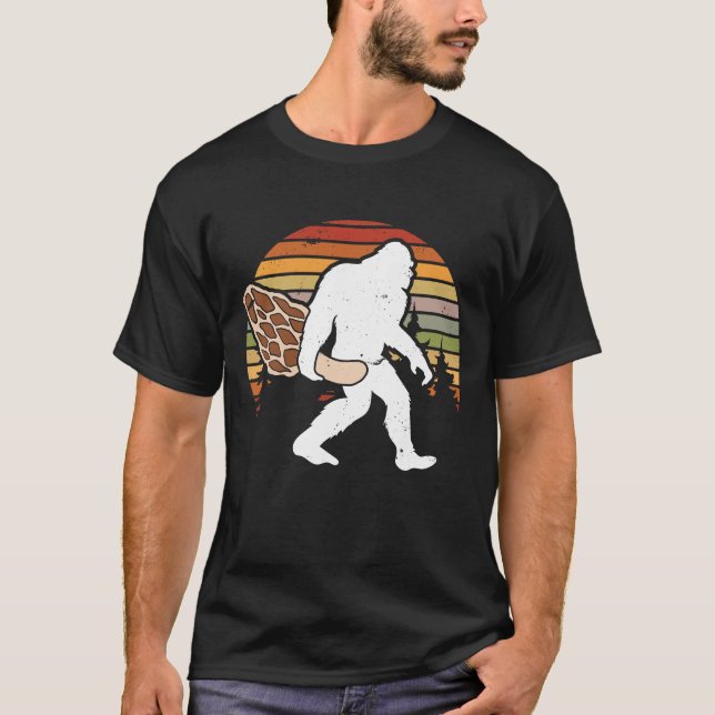 Sasquatch Bigfoot Morels Mycology Mushroom Morel T-Shirt (Front)