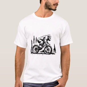 Sasquatch Bigfoot Mountain Biking Funny Bike Bicyc T-Shirt